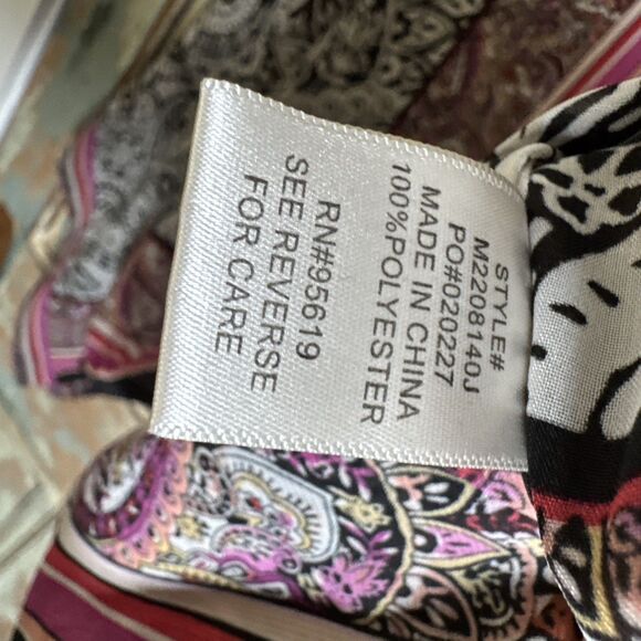 John Paul Richard Scarf Poncho Crop Top Blouse Women's XL Pink Multi Lightweight - Picture 6 of 8